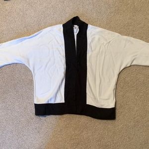 Girls' Color-Blocked White and Black Sweater